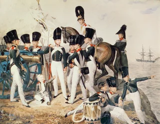 Zarevich Alejandro (1818-81) con sus Cadetes en Peterhof